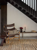 Graphic hemp rug 170x240 Tell Me More with a beautiful chair and a stair