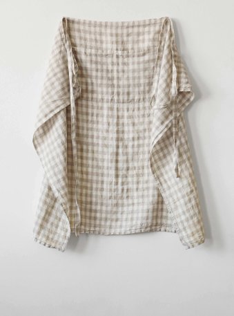 Apron gingham in linen