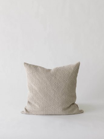 Cushion cover in washed cotton in sand beige