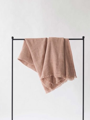 Linen blanket in a almond color