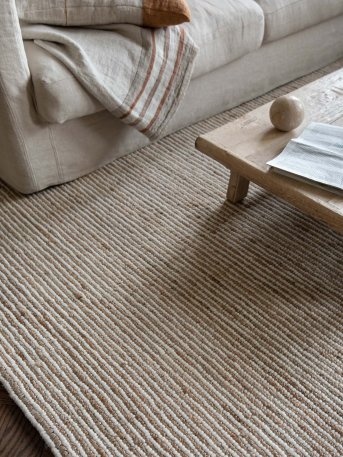 Hemp wool stripe rug