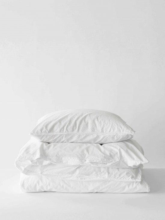 White bed linen in organic cotton