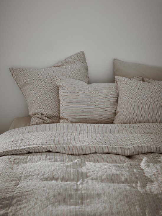 Pillowcase 50x70 2p - hazelnut stripe