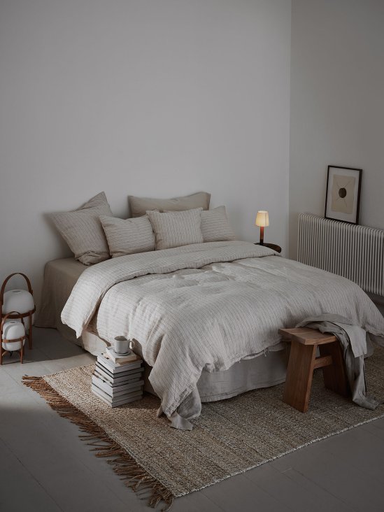 Duvet cover linen 140x200 - bleached white