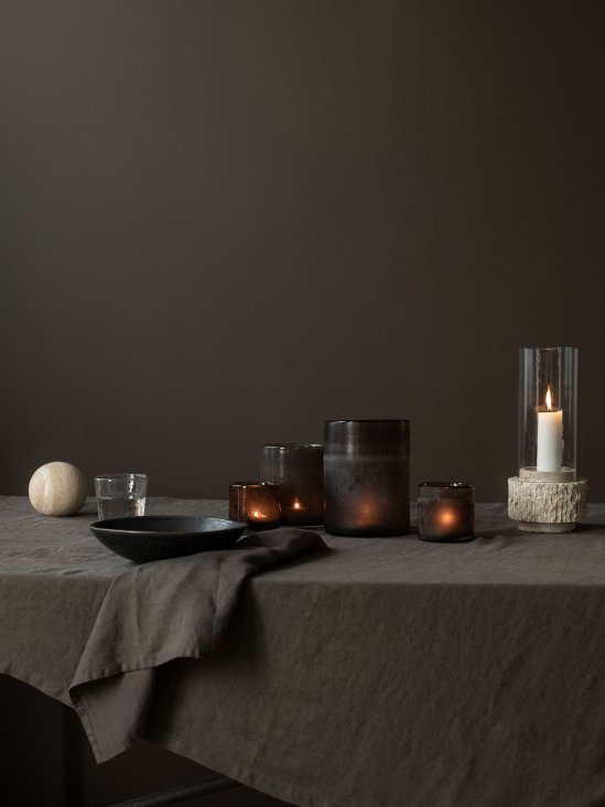 Travertine candle holder