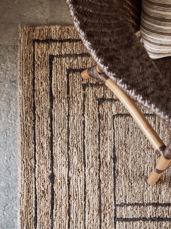 Graphic hemp rug 170x240 