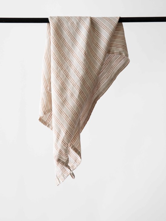 Kitchen towel linen - hazelnut stripe