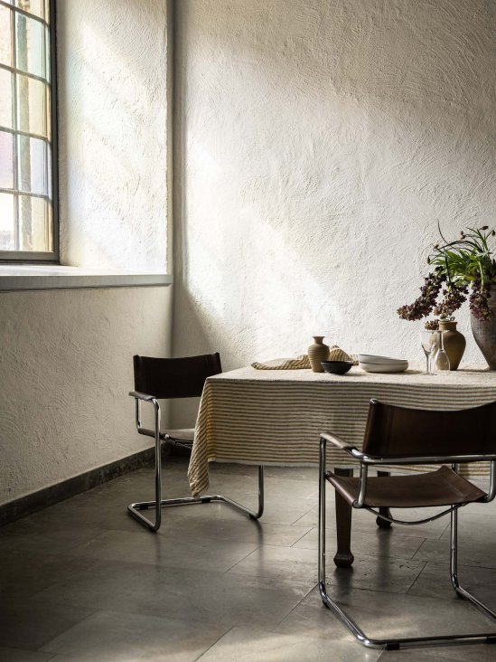 Leon linneduk - randig 145x330