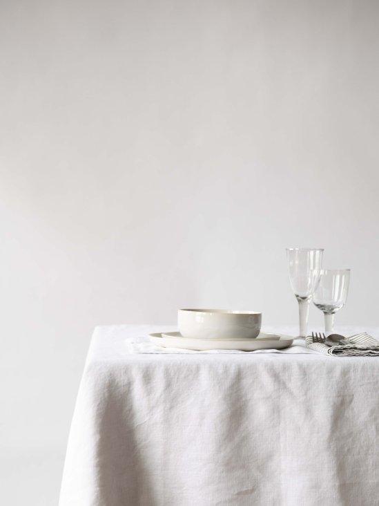Linneduk 175x175 - bleached white